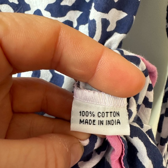 Roberta Roller Rabbit Women’s Geometric Blue, White, Pink Tunic (Size XS) - Picture 5 of 8